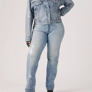 Beyoncé X Levi's 501 Curve Women's 29x30 Jeans Western Crystal